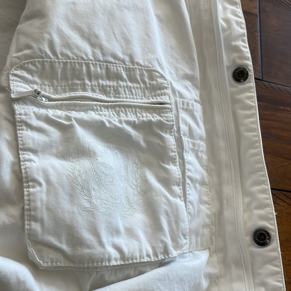 Tommy Hilfiger men’s white field cargo military jacket hooded size XL - Picture 12 of 16